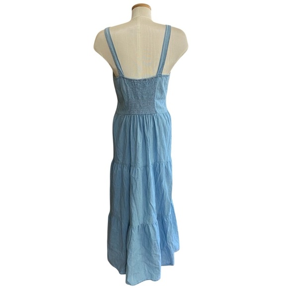Falls Creek 100% Cotton Denim Tiered Dress Women’s Size medium - Picture 2 of 6